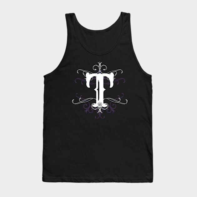 Monogram T Letter T Gothic Style Goth Ornament Tank Top by xsylx